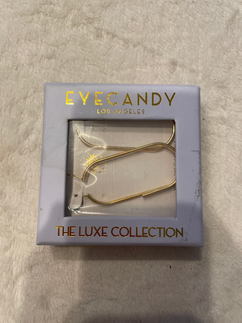 NEW EYE CANDY Women's Brass 24K Gold Plated Geometric Earrings